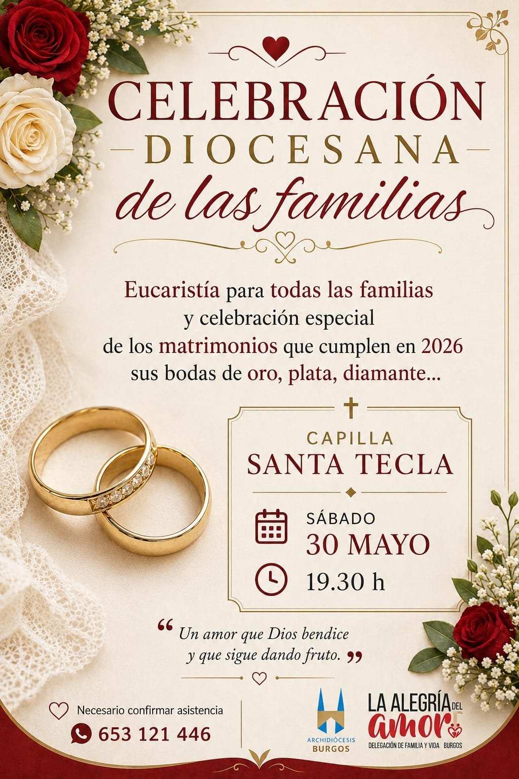 Celebración Diocesana de las familias: Bodas de oro, plata y diamante