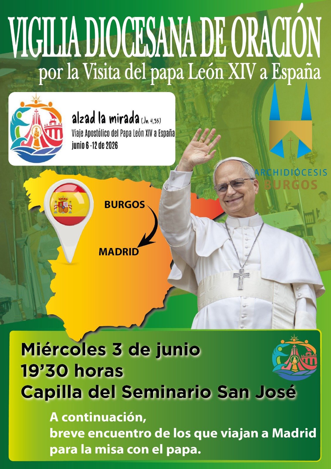 Vigilia Diocesana de Oración por la Visita del Papa León XIV